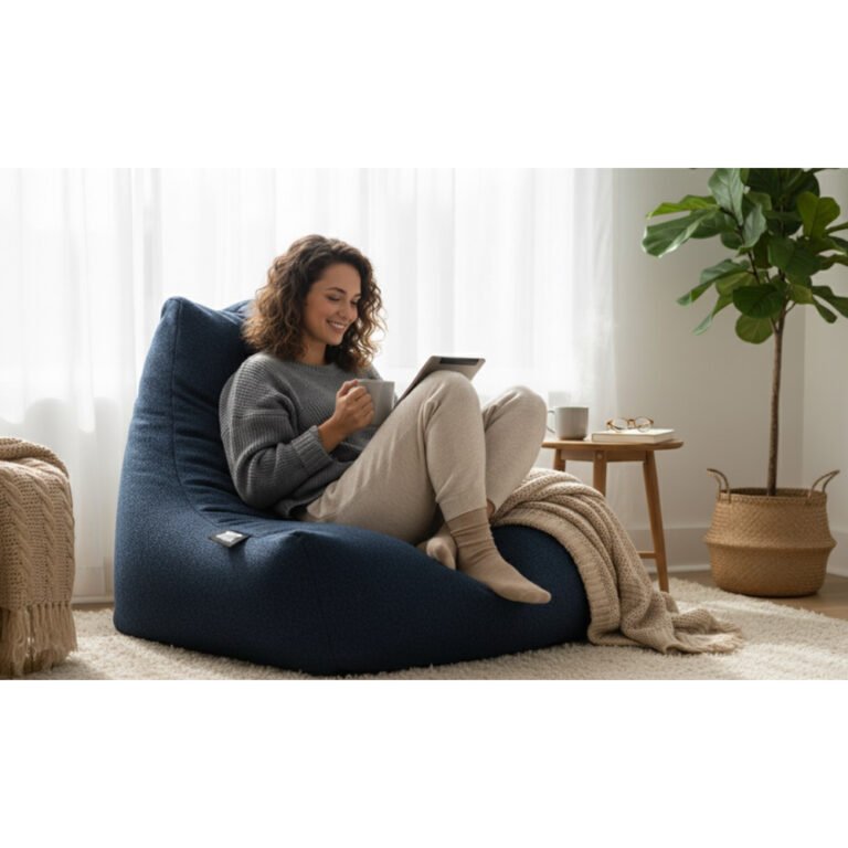 Extreme Lounging® - Mighty Teddy Bean Bag - Navy Blue