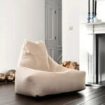 Extreme Lounging® – Mighty Luxury Leather Bean Bag – Latte