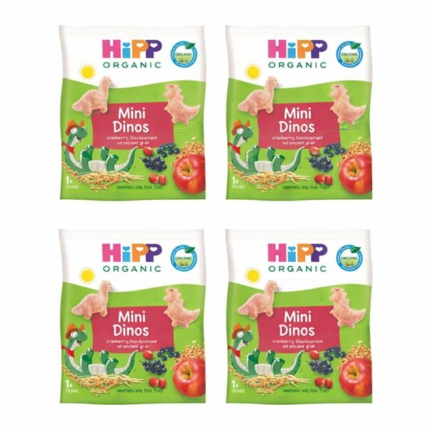 HIPP – Mini Dinos Cranberry, Blackcurrant and Grain 4x30gm