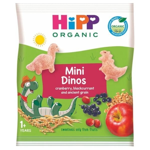 HIPP – Mini Dinos Cranberry, Blackcurrant and Grain 4x30gm