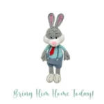 Happy Threads – Handmade Crocheted Cute Handmade Jasper the Bunny (16 inch) – Multicolour | Crochet Toys | Child Safe | for Babies 6 Months & Above | Dolls for Boys/Girls| For Birthday Gift | Decorative Items for Room