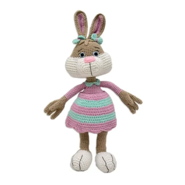 Happy Threads – Handmade Crocheted Cute Handmade Jill the Bunny (16 inch) – Multicolour | Crochet Toys | Child Safe | for Babies 6 Months & Above | Dolls for Boys/Girls| For Birthday Gift | Decorative Items for Room