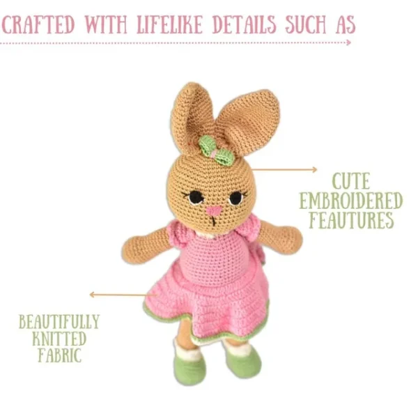 Happy Threads – Handmade Crocheted Star Walk (12 inch) – pink | Crochet Toys | Child Safe | for Babies 6 Months & Above | Dolls for Boys/Girls| for Birthday Gift | Decorative Items for Room