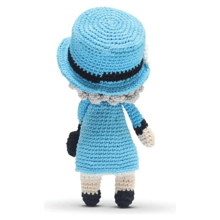 Happy Threads - Handmade Crocheted Queen Elizabeth (6 inch) – Multicolour | Crochet Toys | Child Safe | for Babies 6 Months & Above | Dolls for Boys/Girls| For Birthday Gift | Decorative Items for Room