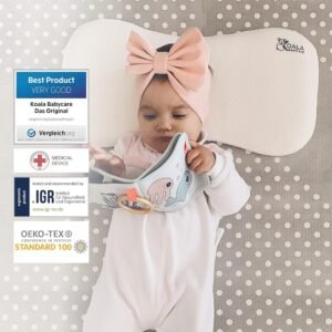 Koala Babycare® - Perfect Head Maxi Baby Flat Head Pillow - White