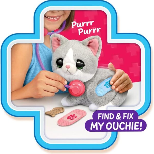 Little Live Pets Ouchies Mittens Kitty – Interactive Plush Toy, Single Pack