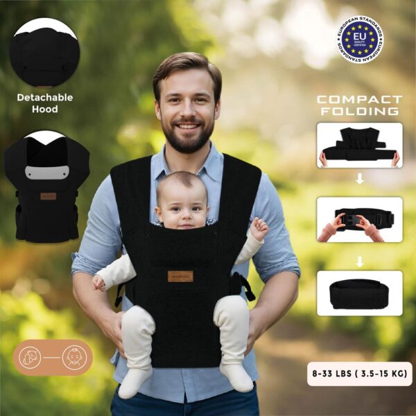 NeobreezI – ZAVII 2-in-1 Convertible Baby Carrier for Newborns to Toddlers -Black