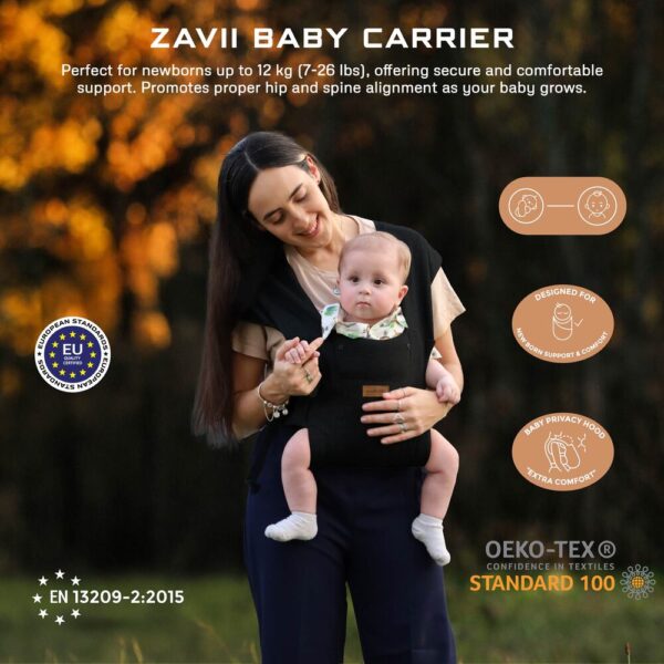 NeobreezI – ZAVII 2-in-1 Convertible Baby Carrier for Newborns to Toddlers -Black