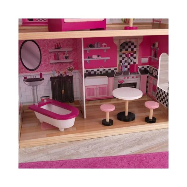 KidKraft Bonita Rosa Dollhouse – Wooden Dollhouse for Girls with Accessories