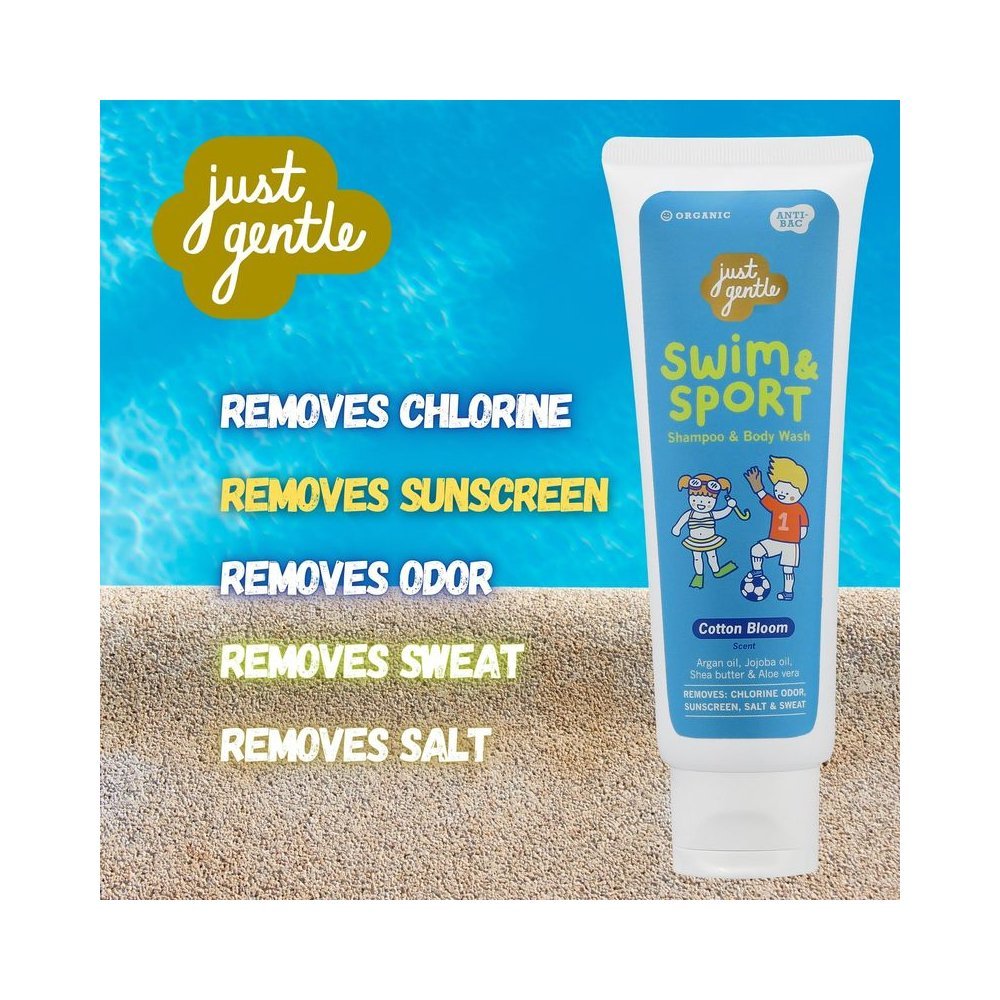 Just Gentle – Swim & Sport Shampoo and Body wash – Cotton Bloom, Expiry: 24-Sep-2026