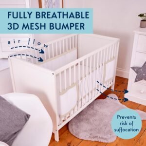 Purflo - Breathable cot bumper wraps 0m-up, Hazel