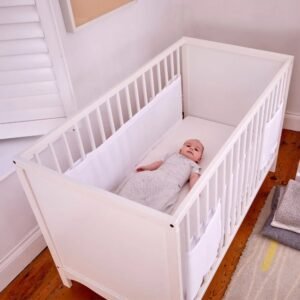 Purflo - Breathable cot bumper wraps 0m-up, Soft White