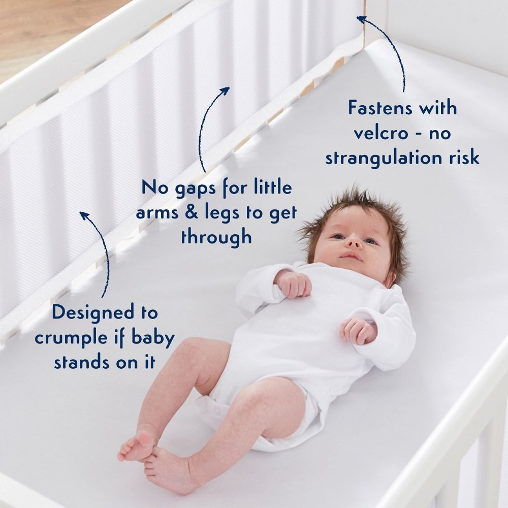 Purflo – Breathable cot bumper wraps 0m-up, Soft White
