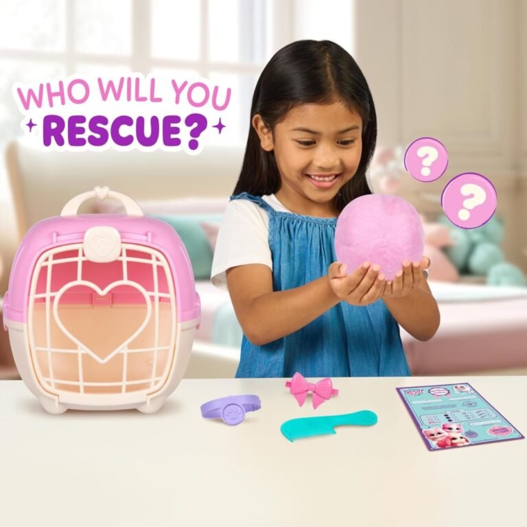 Scruffaluvs Pet Scruffs Pink Single Pack – Surprise Rescue Plush Toy for Kids