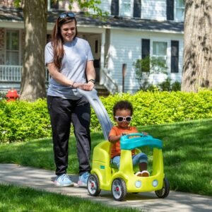 Simplay3 - Roll & Stroll Quiet Ride Push Car 1.5-4 years, Lime Green