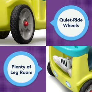 Simplay3 - Roll & Stroll Quiet Ride Push Car 1.5-4 years, Lime Green