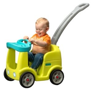 Simplay3 - Roll & Stroll Quiet Ride Push Car 1.5-4 years, Lime Green
