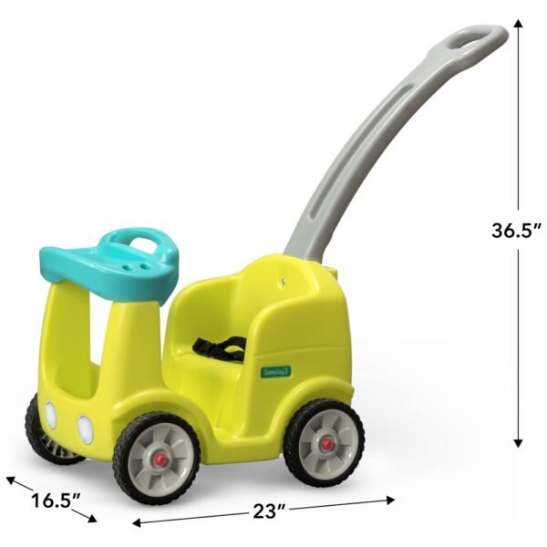 Simplay3 – Roll & Stroll Quiet Ride Push Car 1.5-4 years, Lime Green