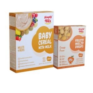 Simply Fils - Baby Cereal with Milk Millet 4 Fruits + Fruity Melty Drops -Orange Prune