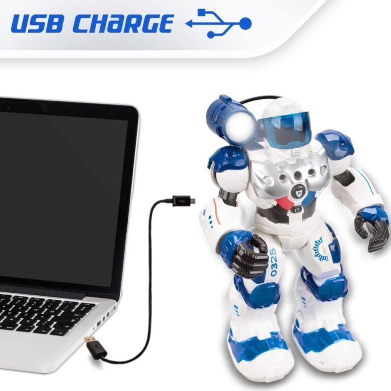 Xtrem Bots Patrol Bot RC Robot – Programmable Police Robot Toy with Lights & Sounds