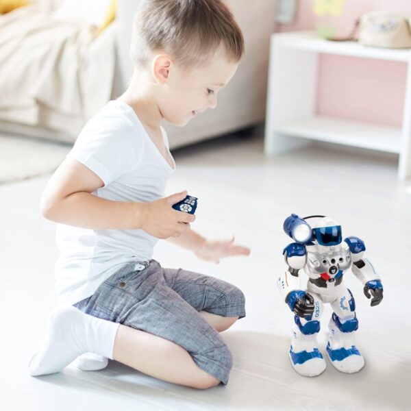 Xtrem Bots Patrol Bot RC Robot – Programmable Police Robot Toy with Lights & Sounds