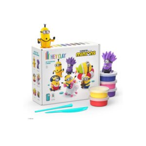 Hey Clay - MINIONS Colourful modelling air-dry clay, 15 cans with fun interactive app for kids 3 years +
