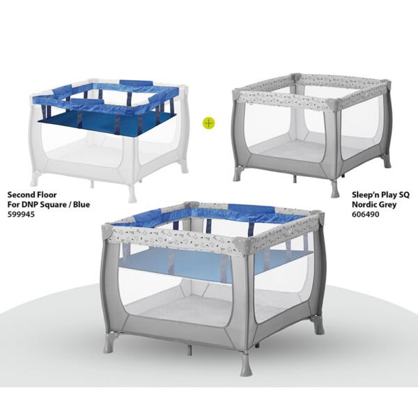 Hauck – Sleep N Play Playpen & Travel Bed Grey W/ Second Floor Attachment