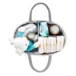 Bumble & Bird – Cotton Rope Diaper Caddy – Grey