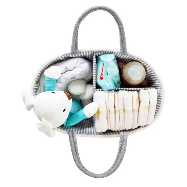 Bumble & Bird – Cotton Rope Diaper Caddy – Grey