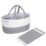 Bumble & Bird – Cotton Rope Diaper Caddy – Grey