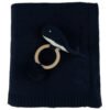 Bumble & Bird – Knitted Blanket With Rattle – Blue
