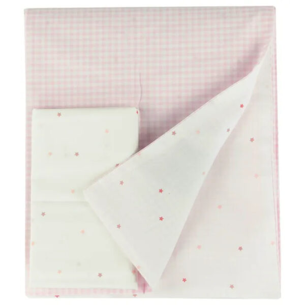 Bumble & Bird – Reversible Duvet Cover & Pillowcase For Cot – Pink