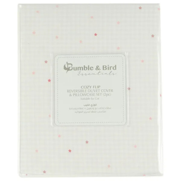 Bumble & Bird – Reversible Duvet Cover & Pillowcase For Cot – Pink