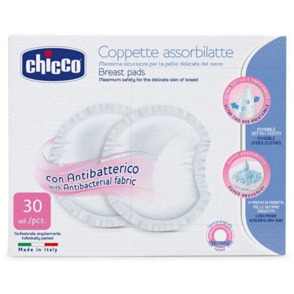 Chicco – Antibacterial Breast Pads – 30 Pieces