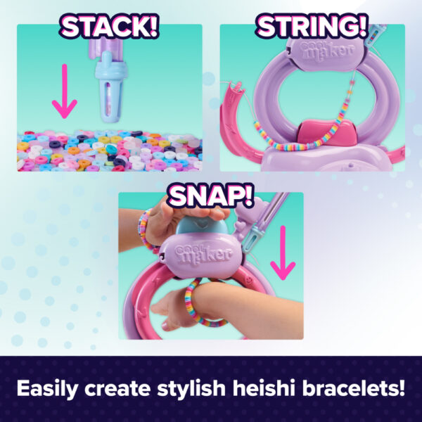 Cool Maker Stack’D Heishi Bracelet Studio Kit – DIY Bracelet Making Set for Kids