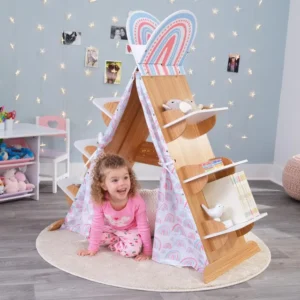 KidKraft Book Nook Tent with Shelves - Kids Reading Tent with Storage for Books and Toys