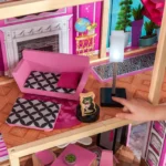 KidKraft Shimmer Mansion Dollhouse with Furniture – Large Wooden Dollhouse for Pretend Play, 4 Levels, Fits 12-Inch Dolls