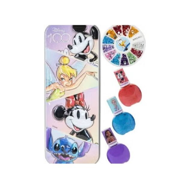 Townley Girl – Disney 100th Nail Polish with Tin and Gems – 3 Pk