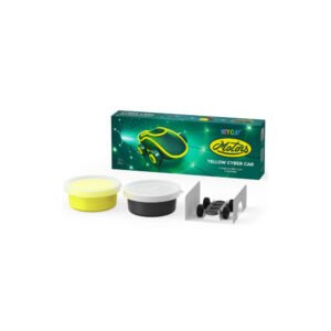 Hey Clay - Cyber Cars YELLOW CYBER CAR Colourful modelling air-dry clay, 2 cans with fun interactive app for kids 3 years +