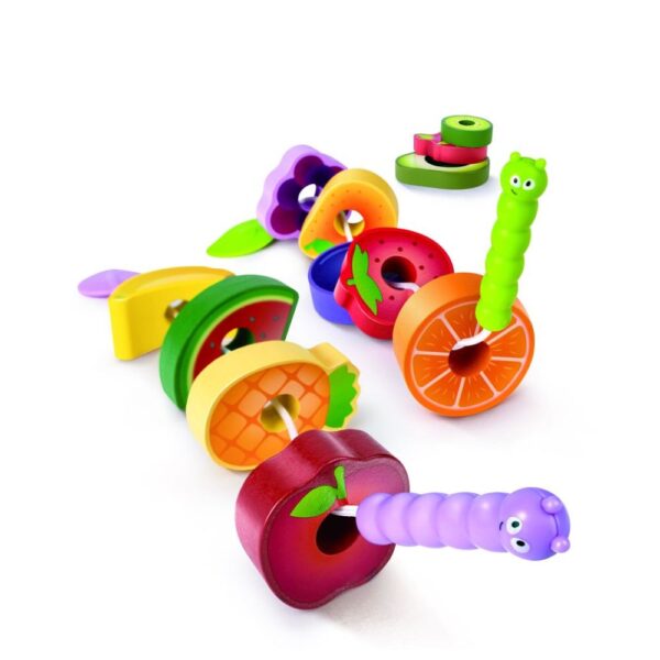 Hape – Wooden Colorful Caterpillar Fruit Feast Playset