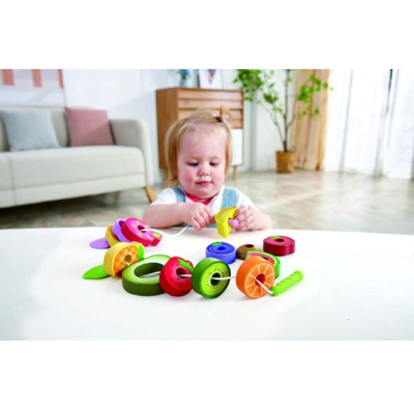 Hape – Wooden Colorful Caterpillar Fruit Feast Playset