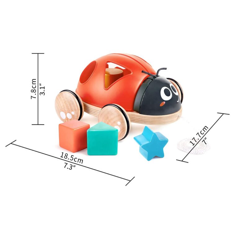 Hape - Wooden Ladybug-Themed Push and Pull-Along Toy