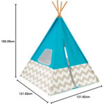 KidKraft Deluxe Turquoise Teepee Tent – Indoor & Outdoor Play Tent for Kids