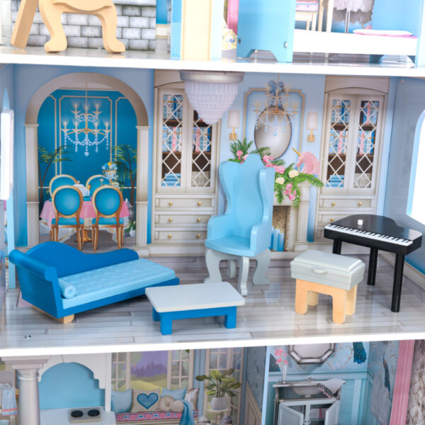 KidKraft Magical Dreams Castle Dollhouse – Wooden Toy Playhouse with EZ Kraft Assembly