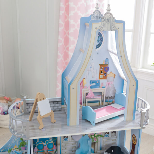 KidKraft Magical Dreams Castle Dollhouse – Wooden Toy Playhouse with EZ Kraft Assembly