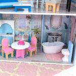 KidKraft Magical Dreams Castle Dollhouse – Wooden Toy Playhouse with EZ Kraft Assembly