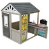 KidKraft Patio Party Wooden Outdoor Playhouse with Grill, Canopy & Play Accessories