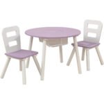 Kidkraft Round Storage Table & 2 Chair Set – Lavender