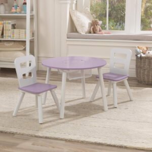Kidkraft Round Storage Table & 2 Chair Set – Lavender