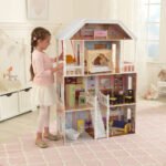 KidKraft Savannah Dollhouse – Wooden Dollhouse for 12-Inch Dolls with Furniture
